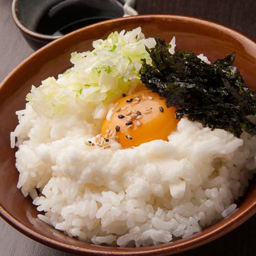 Rice with melty yam and egg/white rice