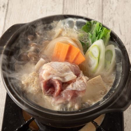 若鶏とつくねの白湯小鍋