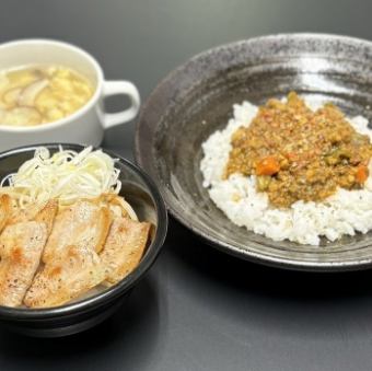 ミニねぎ塩豚トロ丼＆ミニキーマ