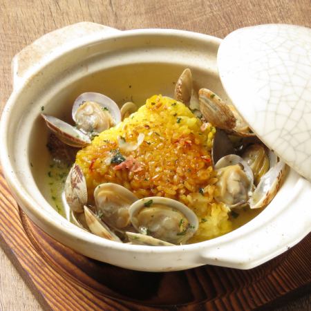 アサリとサフランのボンゴレリゾット