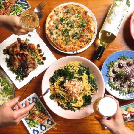 ★女性限定、平日の女子会満足コース★3h飲み放題付 料理7品 4000円!