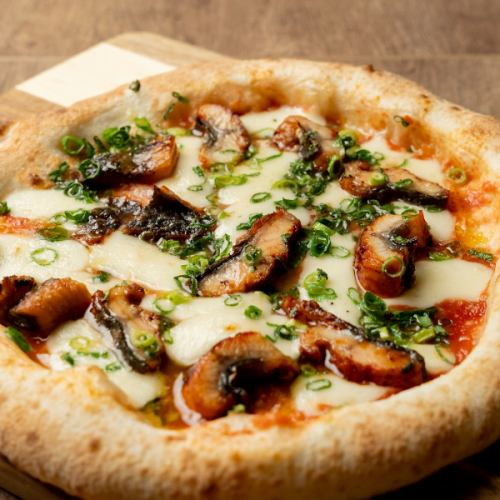 うなぎ蒲焼と青ネギと山椒オイル