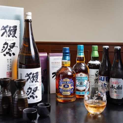 単品ドリンクメニューでは日本酒やウイスキーをご用意◎