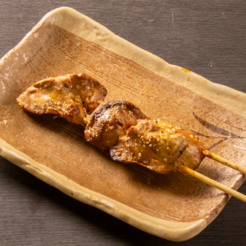 Grilled chicken liver skewers