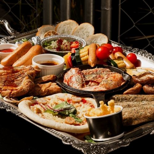 A：女子会BBQコース 2時間飲み放題 4950円(税込)