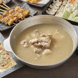 从鸟本特色火锅中选择 [可选特色火锅套餐] 含无限畅饮 6,000日元