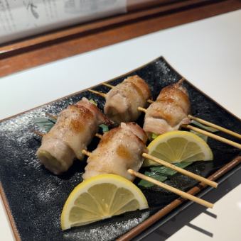 セロリの豚バラ巻き焼き