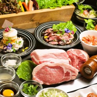 【おすすめ】究極の豚肉!極上フィレや酵素しゃぶしゃぶ含む全9品×2時間飲み放題⇒5500円(税別)