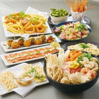 【全8品】〈鶏つみれと豚肉のちゃんこ鍋コース〉☆2時間飲み放題付4000円(税込)