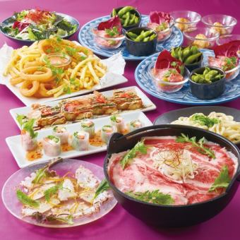 [9 dishes in total] <Kobe beef hotpot course> ☆ 5,000 yen (tax included) with 2 hours of all-you-can-drink