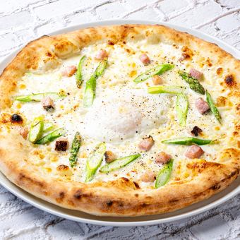 Asparagus Carbonara Pizza