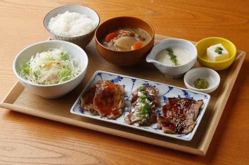 黒ぶたやの三種炙り焼きご飯