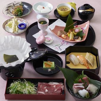 [Kaiseki cuisine] Small pot of domestic beef shabu-shabu at Keyaki, 6,000 yen (tax included)