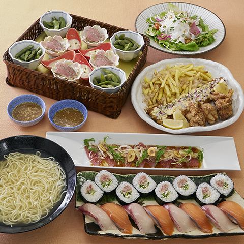 Very popular! [Lively Large Plate Course] A luxurious course centered on large plate dishes, perfect for large parties, from 3,000 yen (tax included)