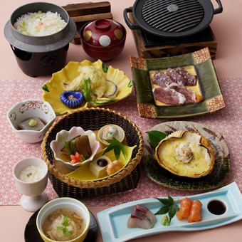 [Seasonal Special Kaiseki] Teppanyaki Sazanka with Japanese Black Beef and Aigamo Duck 5,000 yen (tax included)
