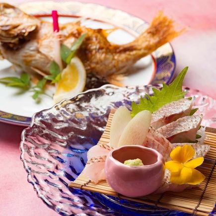 {April to end of October only} Nodoguro Kaiseki Course (8 dishes total) 11,000 yen | You can also enjoy Kaga vegetables!