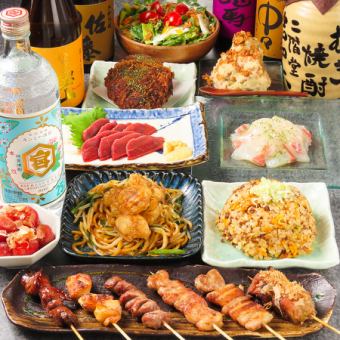   【定番】全7品！馬刺し×串×選べる〆を堪能できる定番の梯子コース　3000円(税込)