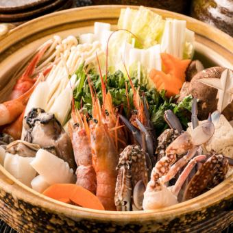 【無制限飲み放題もあり】選べる鍋と海鮮料理、天ぷらなど全10品『碧寿コース』4480円