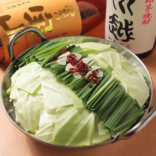 Our restaurant's specialty: Motsunabe (offal hot pot)