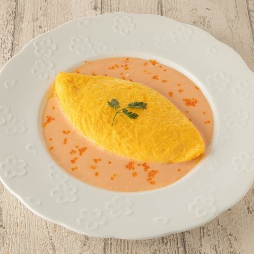 Umeko-no-Ie Nagoya Taiko-doriguchi branch's recommended dish: Melty cheese omelette with mentaiko cream sauce