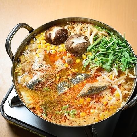 Miso-style salmon seafood Ishikari hotpot