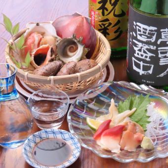 【個室確約コース!】貝鮮盛り合わせ/刺身4種など☆満足海鮮コース4400円+1980円(税込)2H飲放付