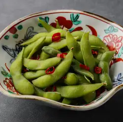 Lightly pickled edamame