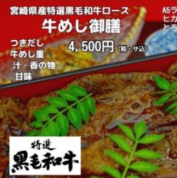 宫崎县特选黑毛和牛里脊肉和牛肉饭套餐