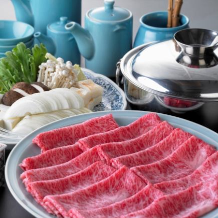 특선 흑모 일본소 “샤브샤브·스키야키·맛샤브” 8800엔 코스