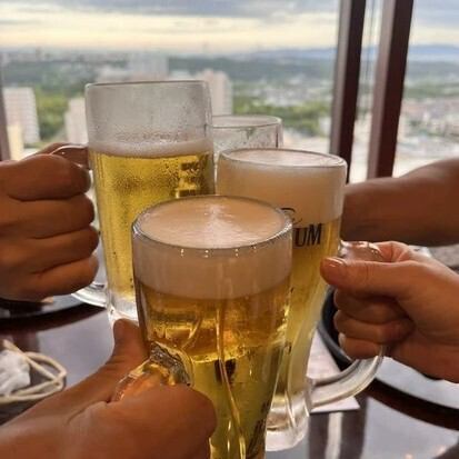 明石海峡大橋までを一望しながらお酒とお食事をお楽しみください