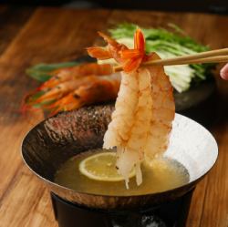 [Luxurious whole shrimp!] Plump and juicy shrimp shabu-shabu♪