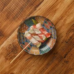Asparagus wrapped in pork