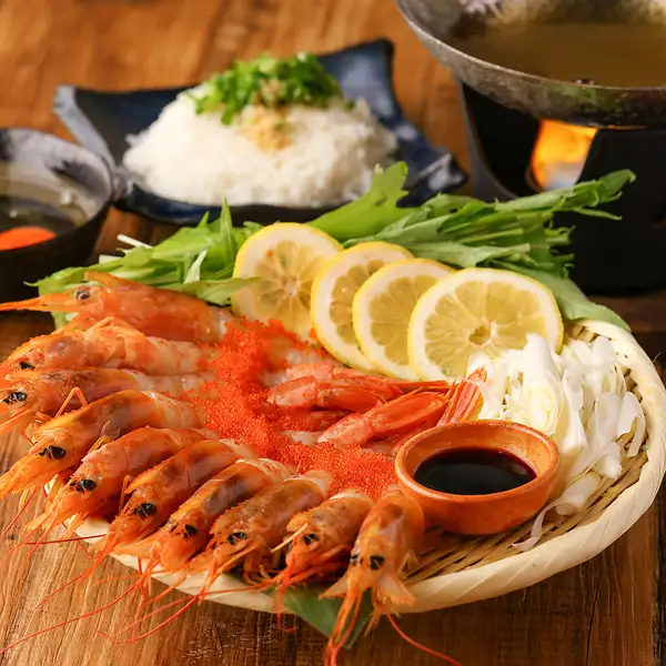 【とんぼ別館名物！】有頭海老を贅沢に！ぷりぷり海老のしゃぶしゃぶ