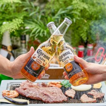 【雪華のかき氷付き♪】手ぶらでBBQ＆ビアガーデンコース　2H飲み放題付11品3500円