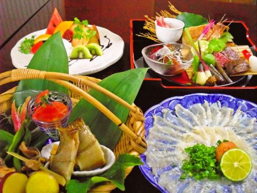 歓送迎会などのご宴会にもおススメの紫陽花コース4320円