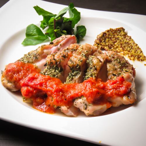 Grilled young chicken with herbs