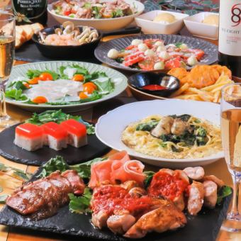 【歓送迎会に☆】冬の贅沢コース×9品　カルパッチョやアヒージョなど 5500円→5000円(税込)