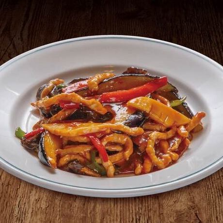 Stir-fried eggplant with sweet and sour vinegar