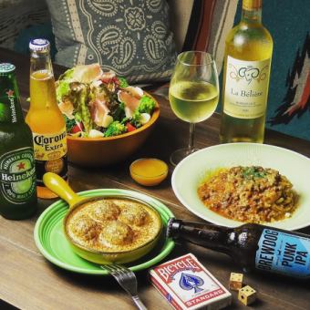 【ボリューム満点コース】人気メニューが勢揃い！120分飲み放題付き《全9品》