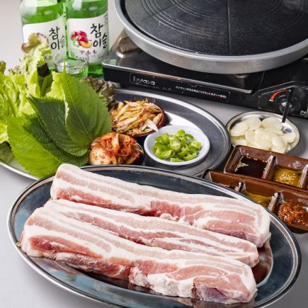 ☆음식 뷔페가 유익☆【삼겹살 음료 무제한 코스】5000엔→4500엔(부가세 포함)