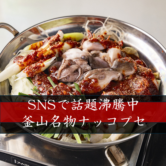【韓国料理と言えばナッコプセ!!】イイダコ、ホルモン、エビが相性抜群♪今1番熱い韓国料理!!