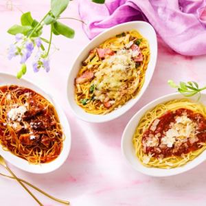 焦がしチーズときのことベーコンのミートクリーム