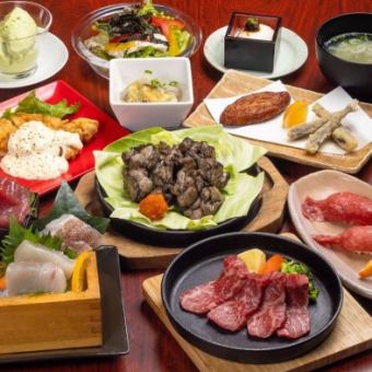 Reservations required up until the day before / Normally only available on the day / Miyazaki beef steak local course / one dish per person / 2 hours all-you-can-drink with draft beer for 5,500 yen