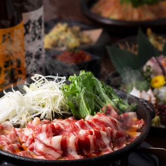 10～4月限定★「和牛すき焼き鍋コース」すき焼きに鮮魚アーチ橋盛り《2,5H飲み放題付+全10品》