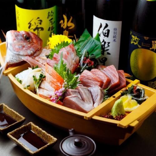 Seasonal fish sashimi 3 piece assortment