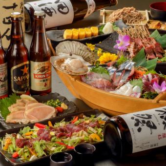 ☆月～木限定☆【華】鶏すき鍋×金華カツオ×唐揚げ×料理8品+120分プレミアム飲み放題4,000円