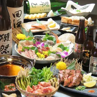 ☆鍋付き☆【雅】選べる鍋◎鶏せり鍋×料理８品+日本酒純米酒50種付120分プレミアム飲み放題