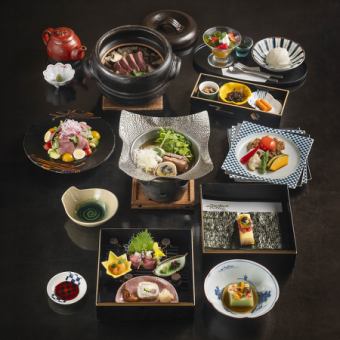 【藤-FUJI-】牛舌の小鍋や黒毛和牛ももの釜炊きなど全8品⇒15,700円≪宴会にも≫