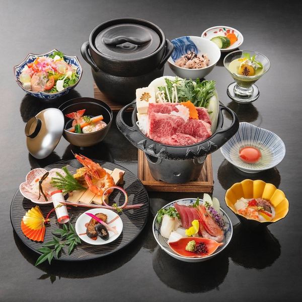 [Lunchtime only - Family meeting/Engagement plan] "Kotobuki" Kobe beef sukiyaki and a celebratory hassun (8-piece appetizer) and other 9 dishes ⇒ 9,500 yen