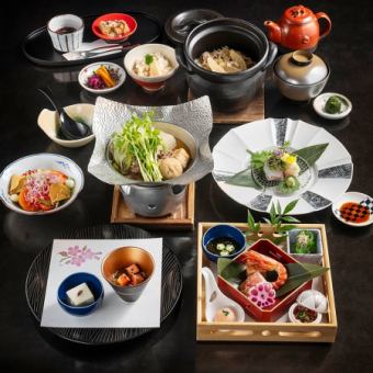 [Lunch only - Ginjiro Kaiseki] 9 dishes including beef tendon hotpot, colorful grilled hassun, and seasonal rice ⇒ 6,900 yen